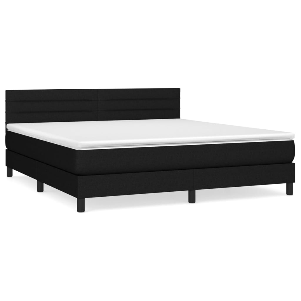 Sommier à lattes de lit avec matelas Noir 160x200 cm Tissu - XIOS