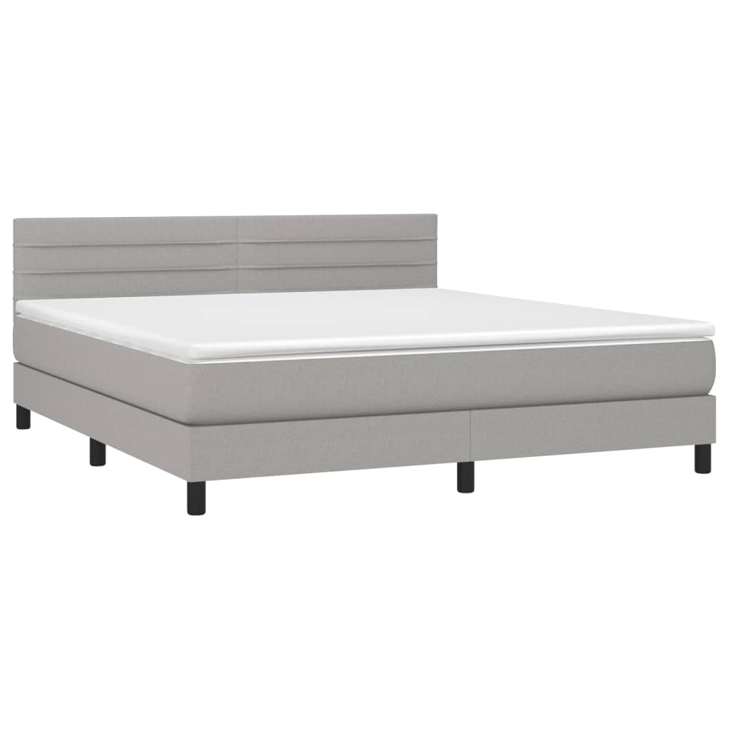 Sommier à lattes de lit avec matelas Gris clair 180x200cm Tissu - XIOS