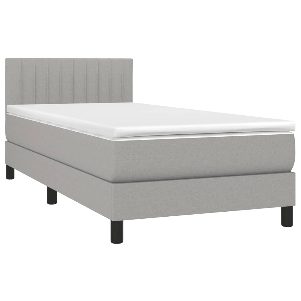 Sommier à lattes de lit avec matelas Gris clair 100x200cm Tissu - XIOS