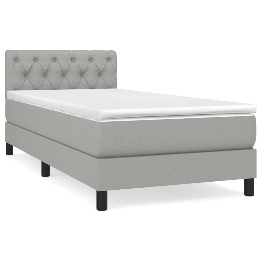 Sommier à lattes de lit avec matelas Gris clair 80x200 cm Tissu - XIOS