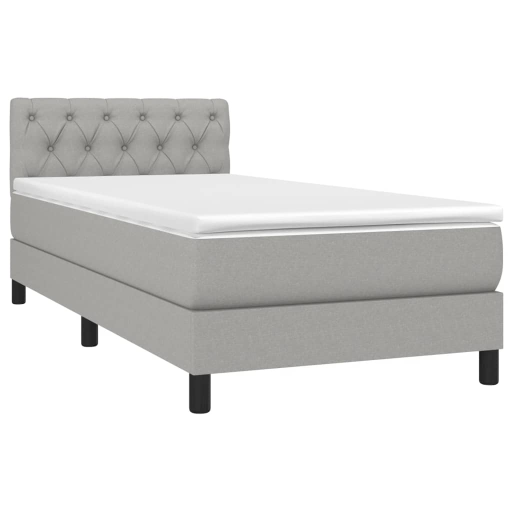 Sommier à lattes de lit avec matelas Gris clair 80x200 cm Tissu - XIOS