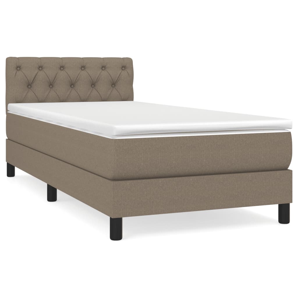 Sommier à lattes de lit avec matelas Taupe 80x200 cm Tissu - XIOS