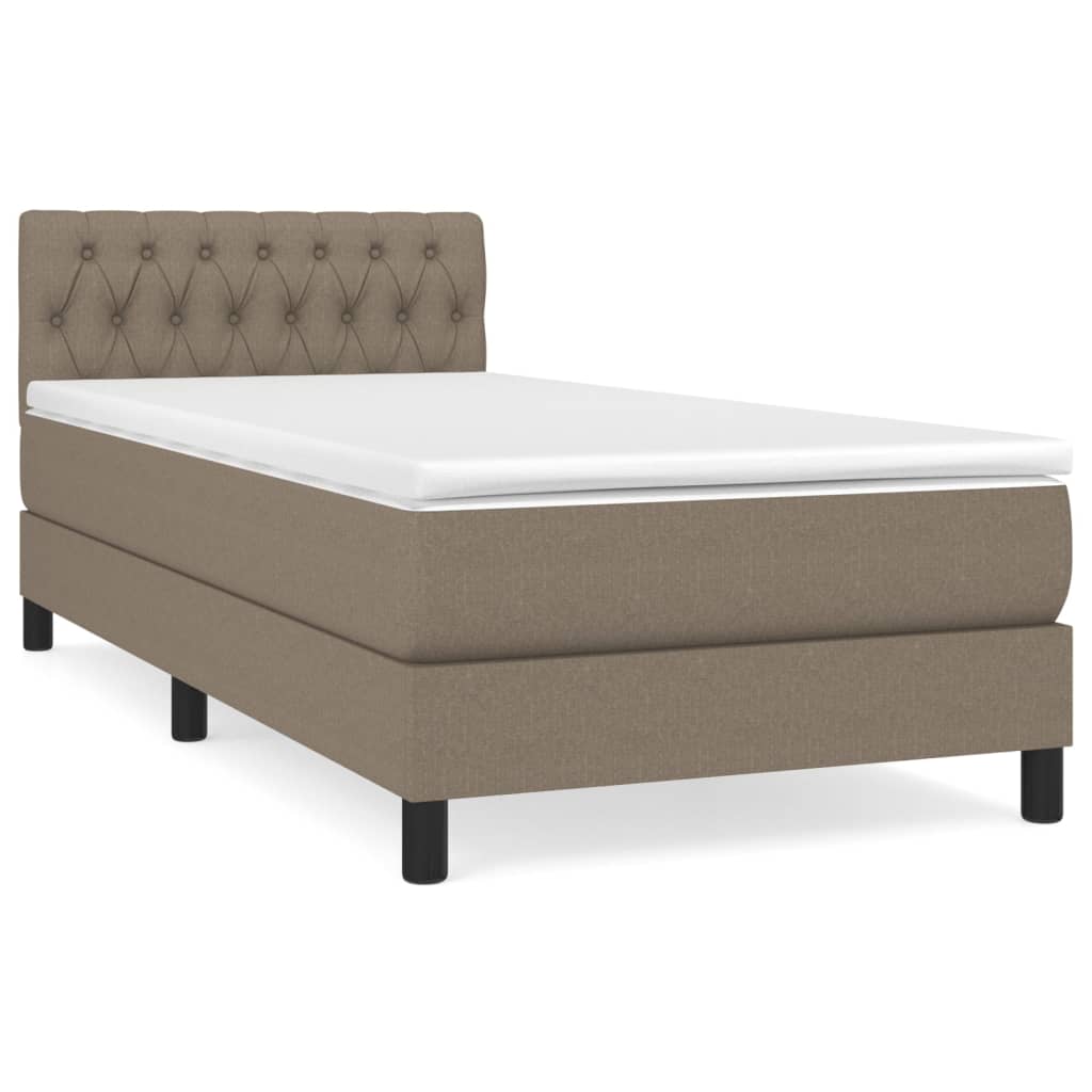 Sommier à lattes de lit avec matelas Taupe 90x200 cm Tissu - XIOS