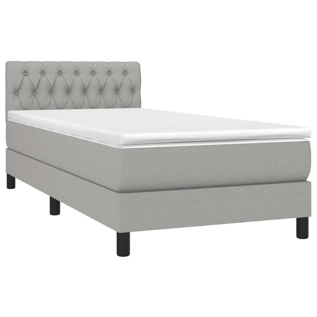 Sommier à lattes de lit avec matelas Gris clair 100x200cm Tissu - XIOS