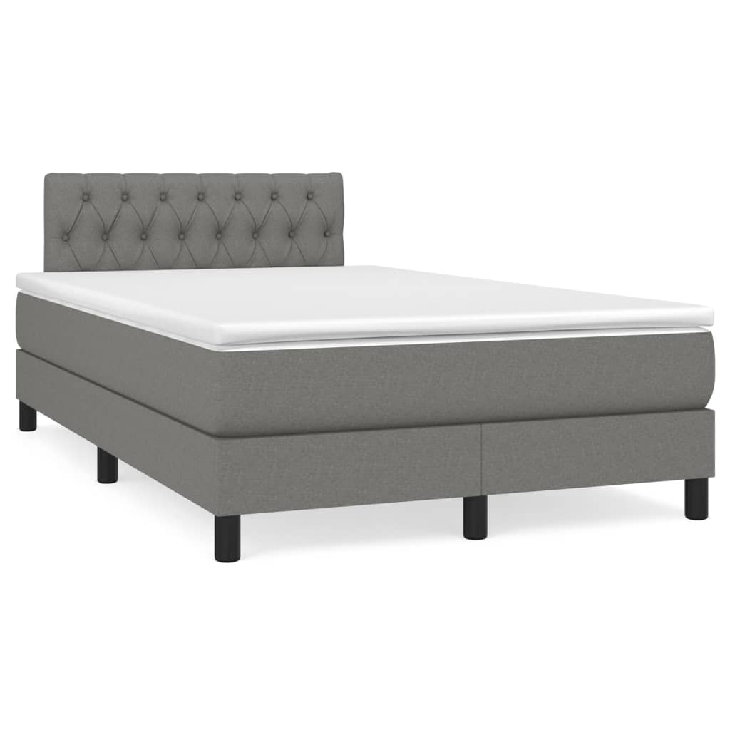 Sommier à lattes de lit avec matelas Gris foncé 120x200cm Tissu - XIOS
