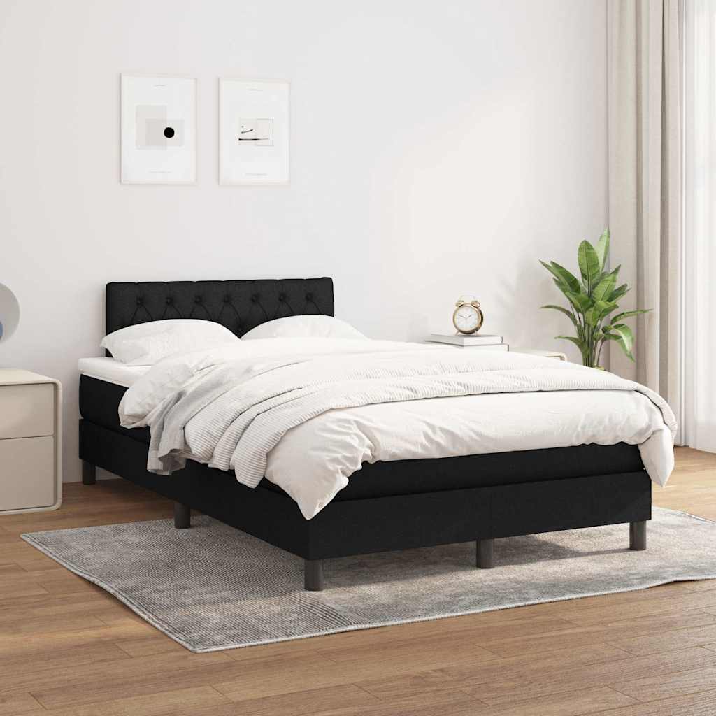 Sommier à lattes de lit avec matelas Noir 120x200 cm Tissu - XIOS