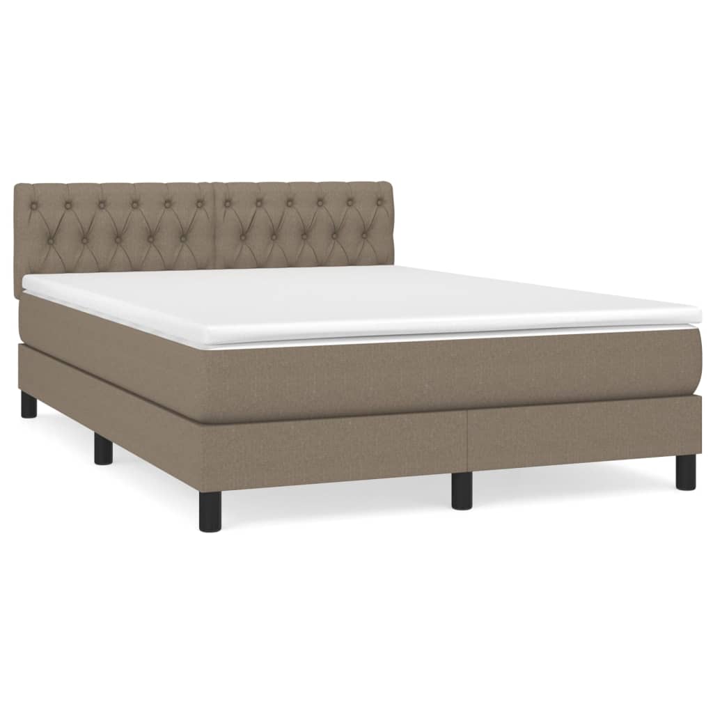 Sommier à lattes de lit avec matelas Taupe 140x200 cm Tissu - XIOS
