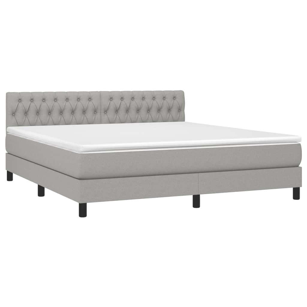 Sommier à lattes de lit avec matelas Gris clair 180x200cm Tissu - XIOS