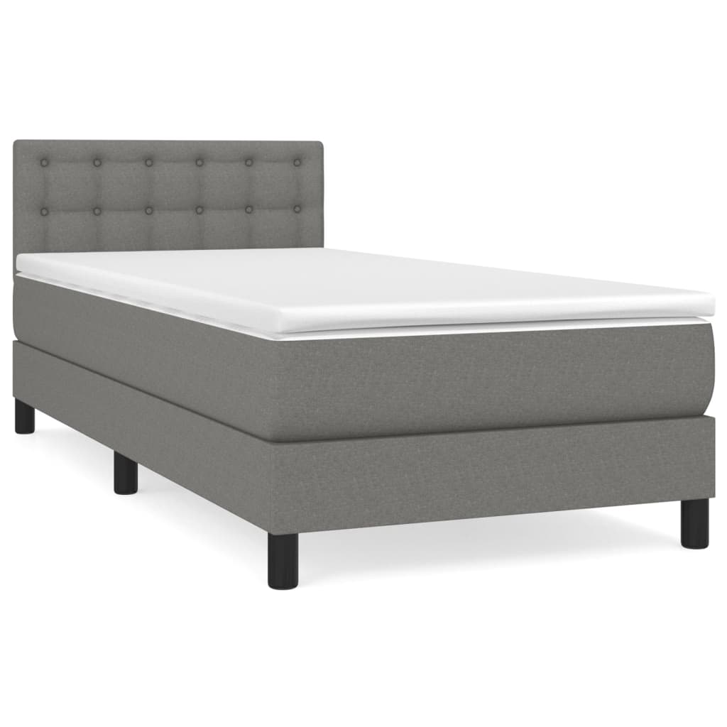 Sommier à lattes de lit avec matelas Gris foncé 80x200 cm Tissu - XIOS