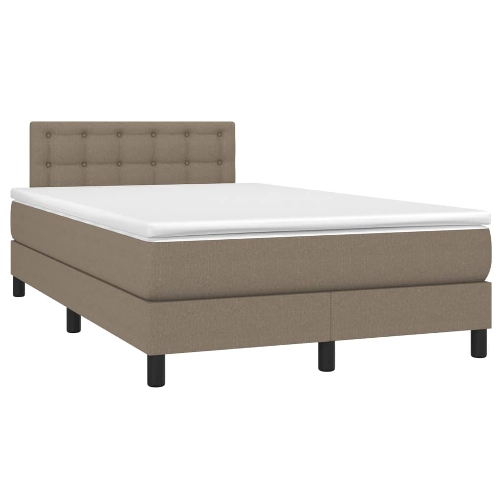 Sommier à lattes de lit avec matelas Taupe 120x200 cm Tissu - XIOS