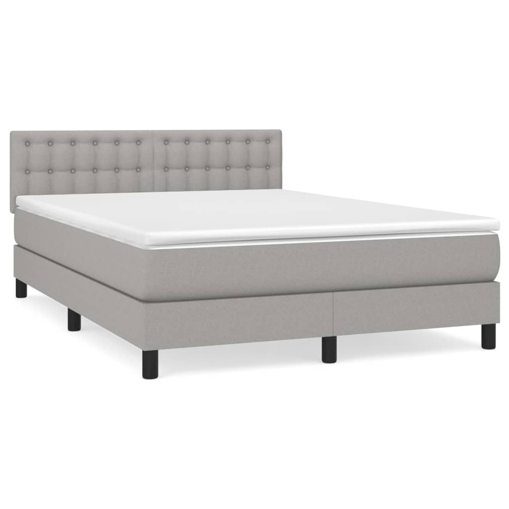 Sommier à lattes de lit avec matelas Gris clair 140x200cm Tissu - XIOS