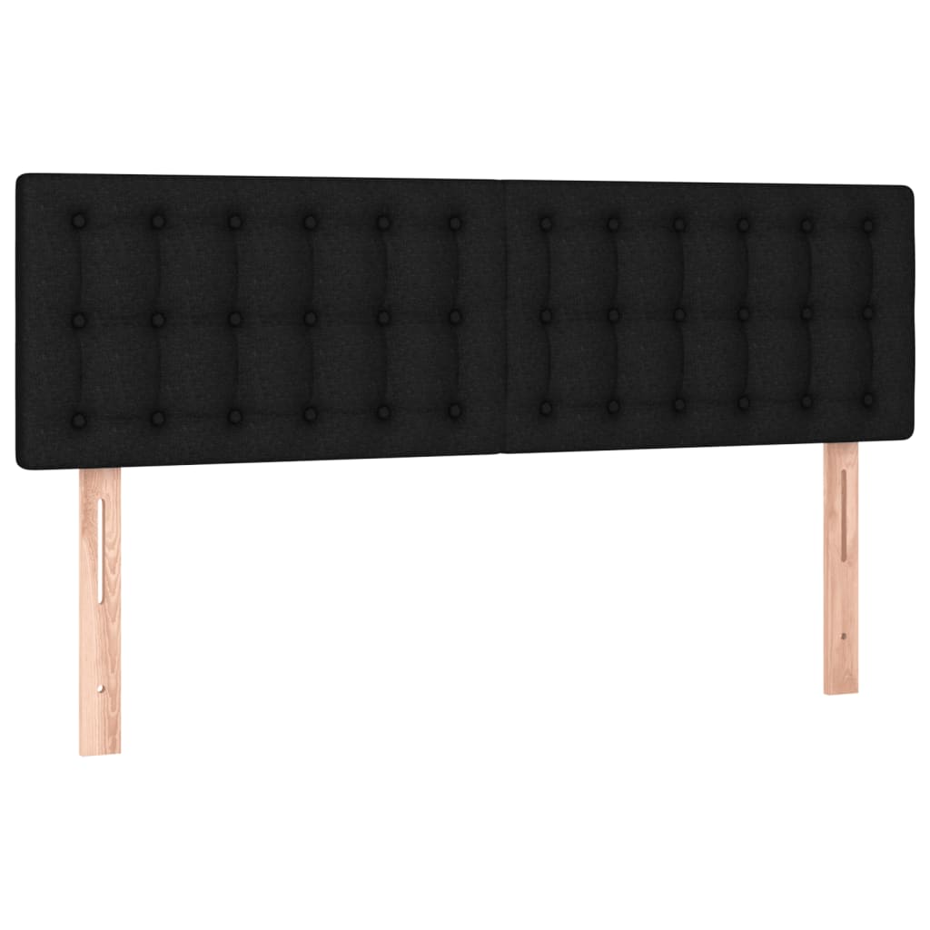 Sommier à lattes de lit avec matelas Noir 140x200 cm Tissu - XIOS