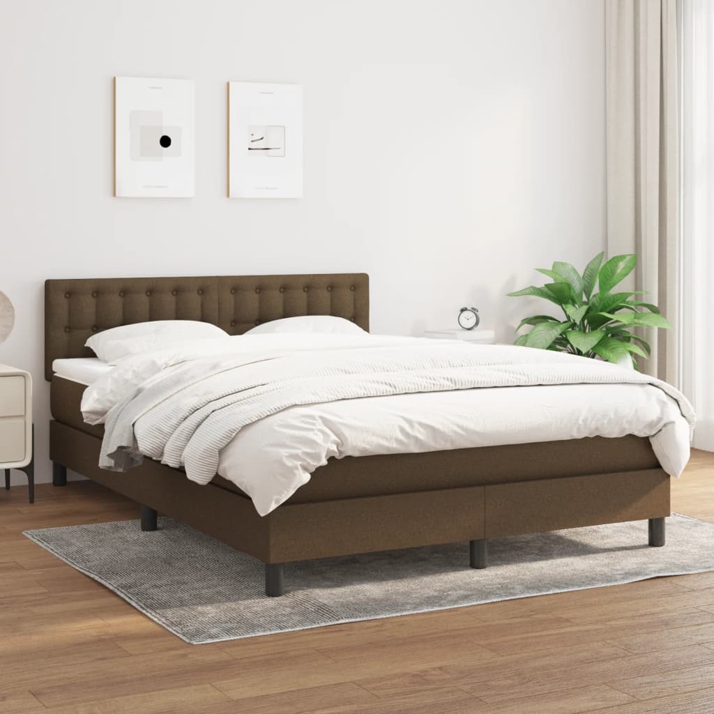 Sommier à lattes de lit avec matelas Marron foncé 140x200 cm - XIOS