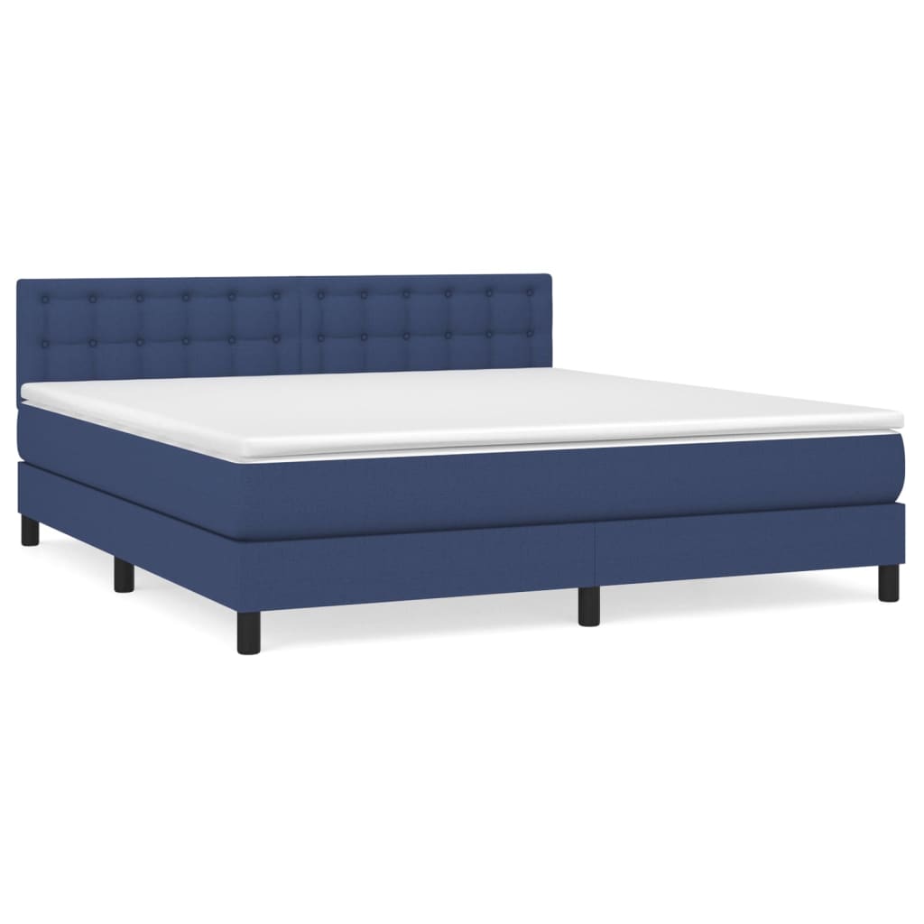 Sommier à lattes de lit avec matelas Bleu 180x200 cm Tissu - XIOS