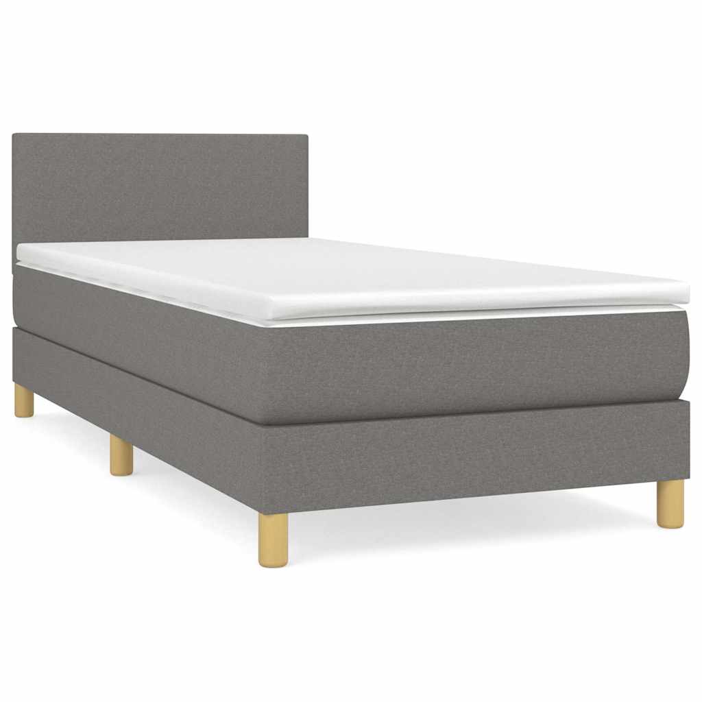 Sommier à lattes de lit avec matelas Gris foncé 80x200 cm Tissu - XIOS