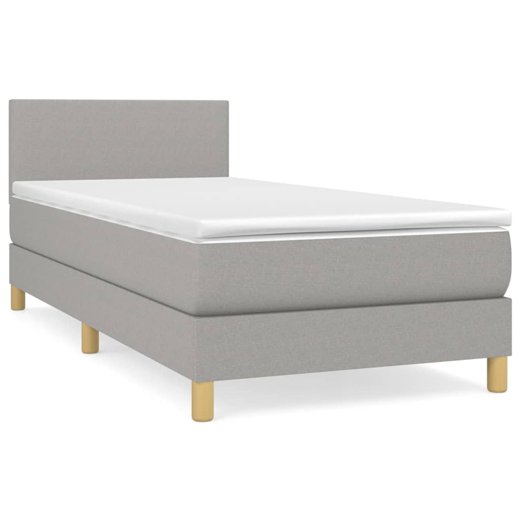 Sommier à lattes de lit avec matelas Gris clair 90x200 cm Tissu - XIOS