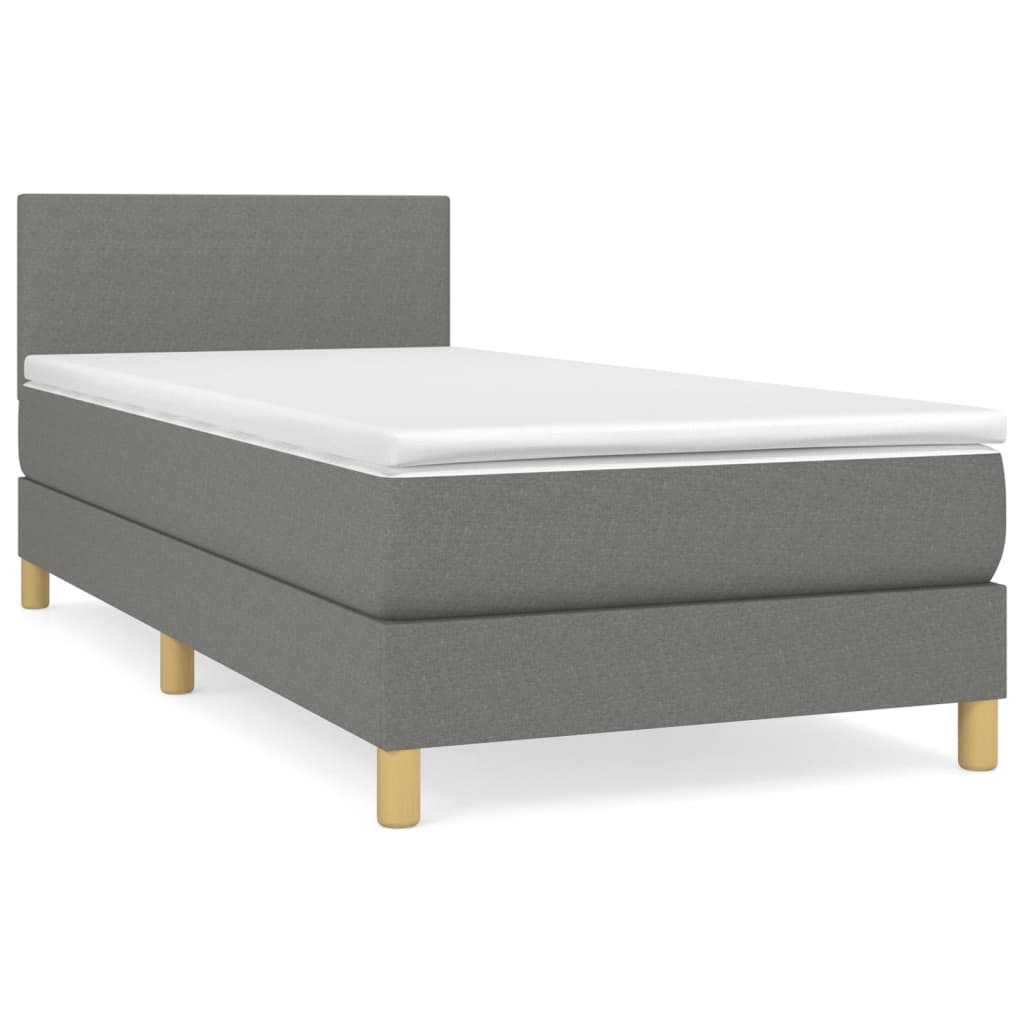 Sommier à lattes de lit avec matelas Gris foncé 100x200cm Tissu - XIOS