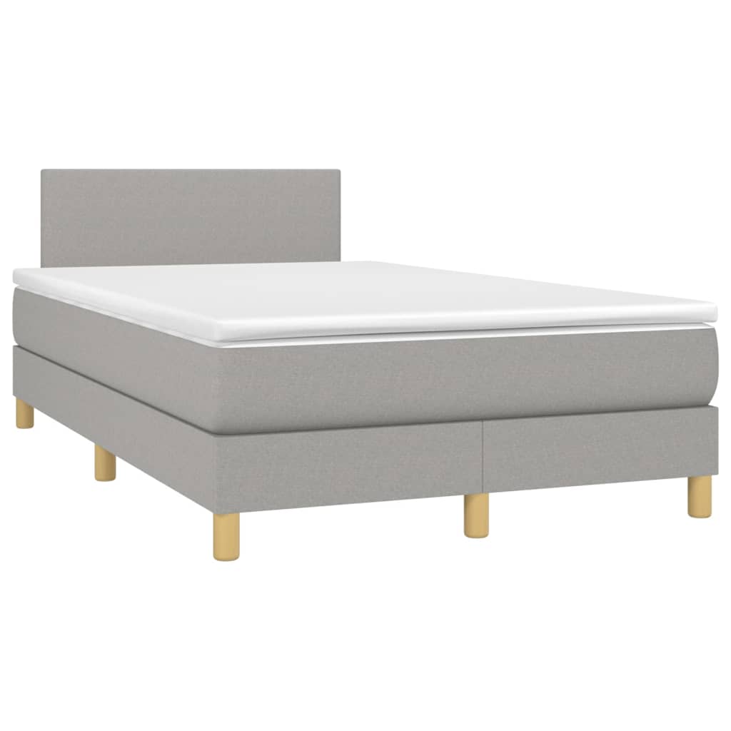 Sommier à lattes de lit avec matelas Gris clair 120x200cm Tissu - XIOS