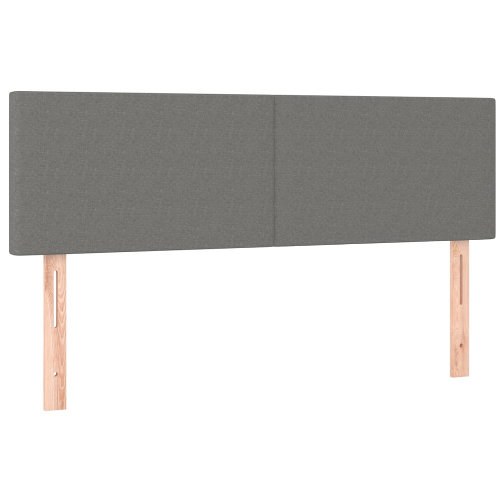 Sommier à lattes de lit avec matelas Gris foncé 140x200cm Tissu - XIOS