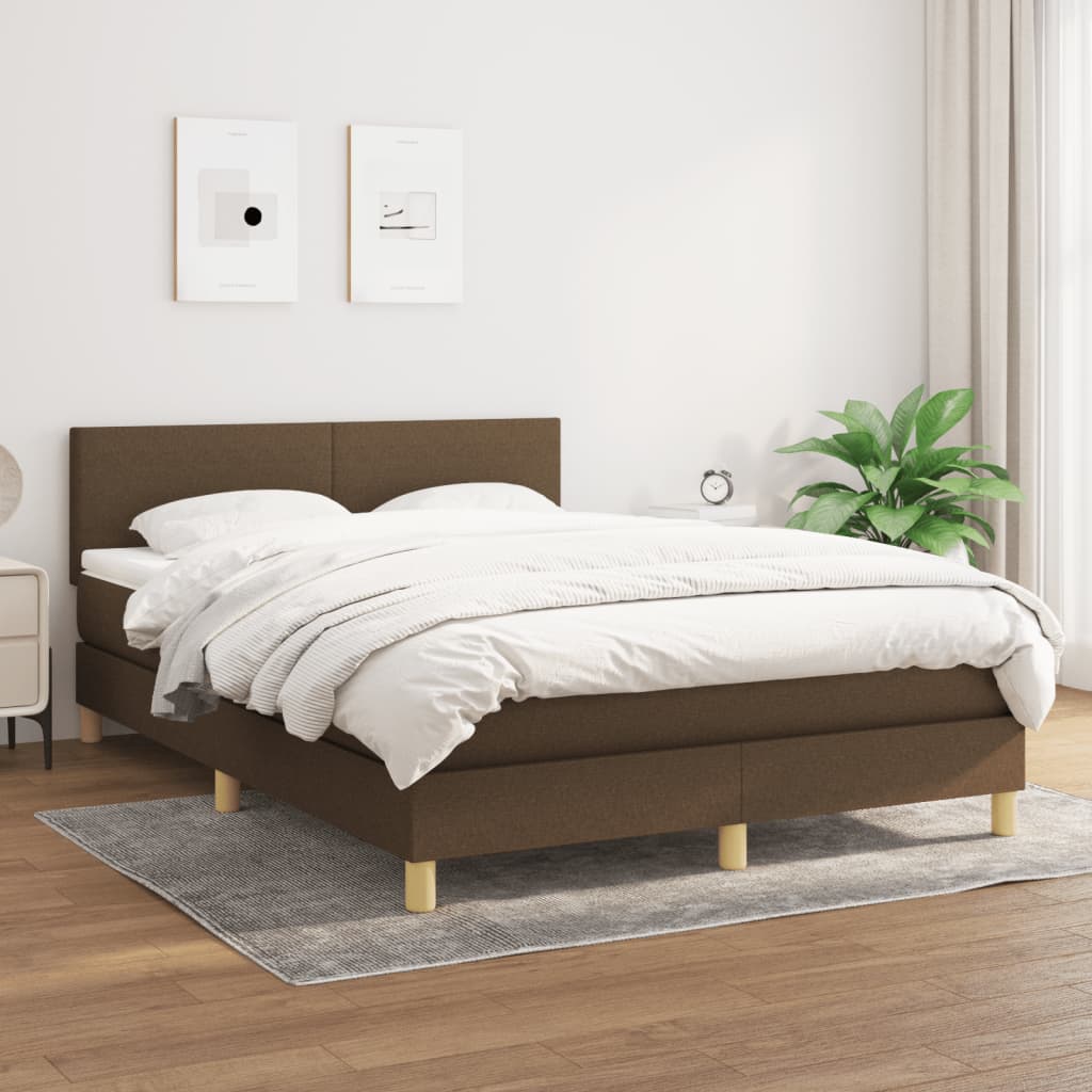 Sommier à lattes de lit avec matelas Marron foncé 140x200 cm - XIOS