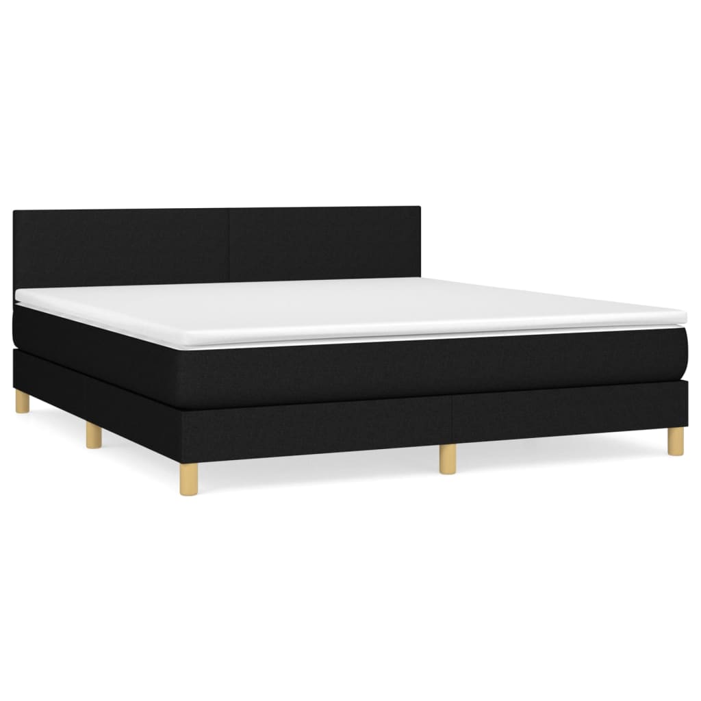 Sommier à lattes de lit avec matelas Noir 160x200 cm Tissu - XIOS