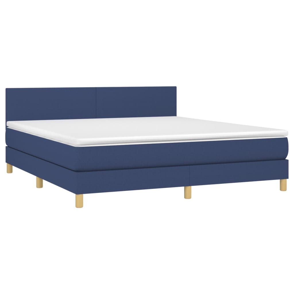 Sommier à lattes de lit avec matelas Bleu 160x200 cm Tissu - XIOS