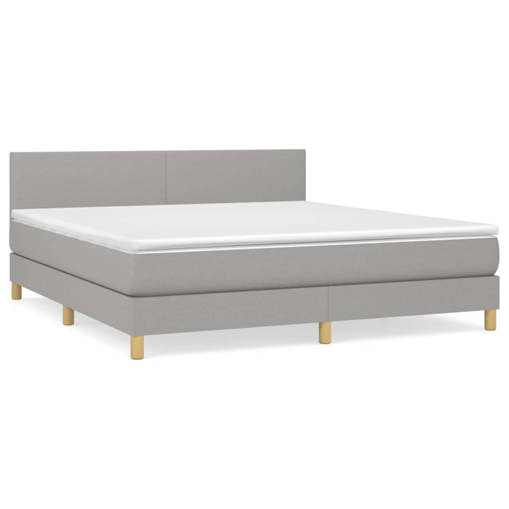 Sommier à lattes de lit avec matelas Gris clair 180x200cm Tissu - XIOS