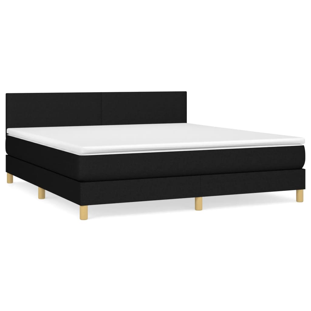 Sommier à lattes de lit avec matelas Noir 180x200 cm Tissu - XIOS