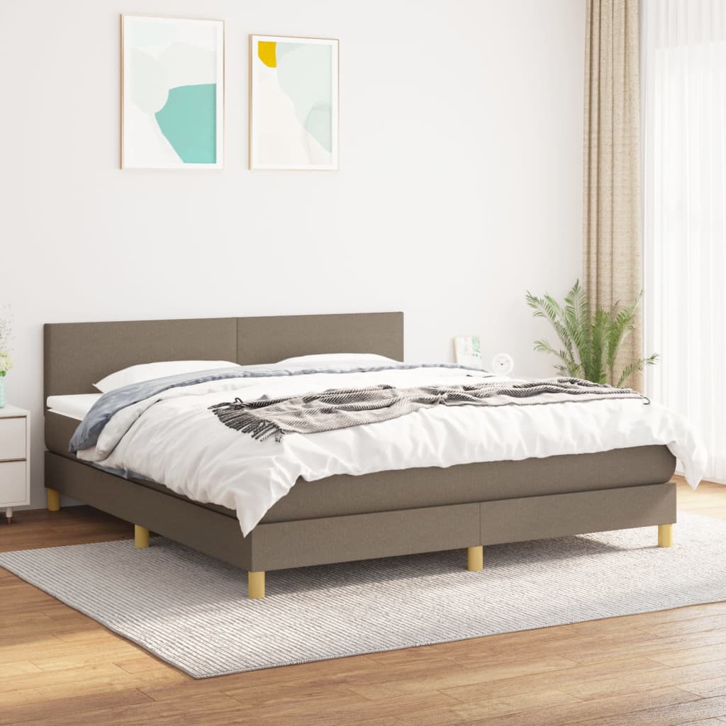 Sommier à lattes de lit avec matelas Taupe 180x200 cm Tissu - XIOS