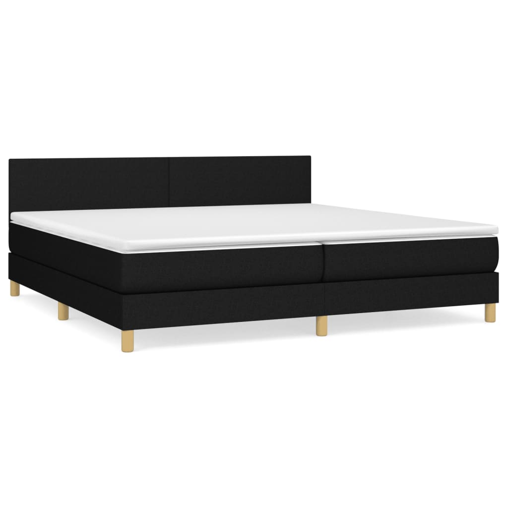 Sommier à lattes de lit avec matelas Noir 200x200 cm Tissu - XIOS