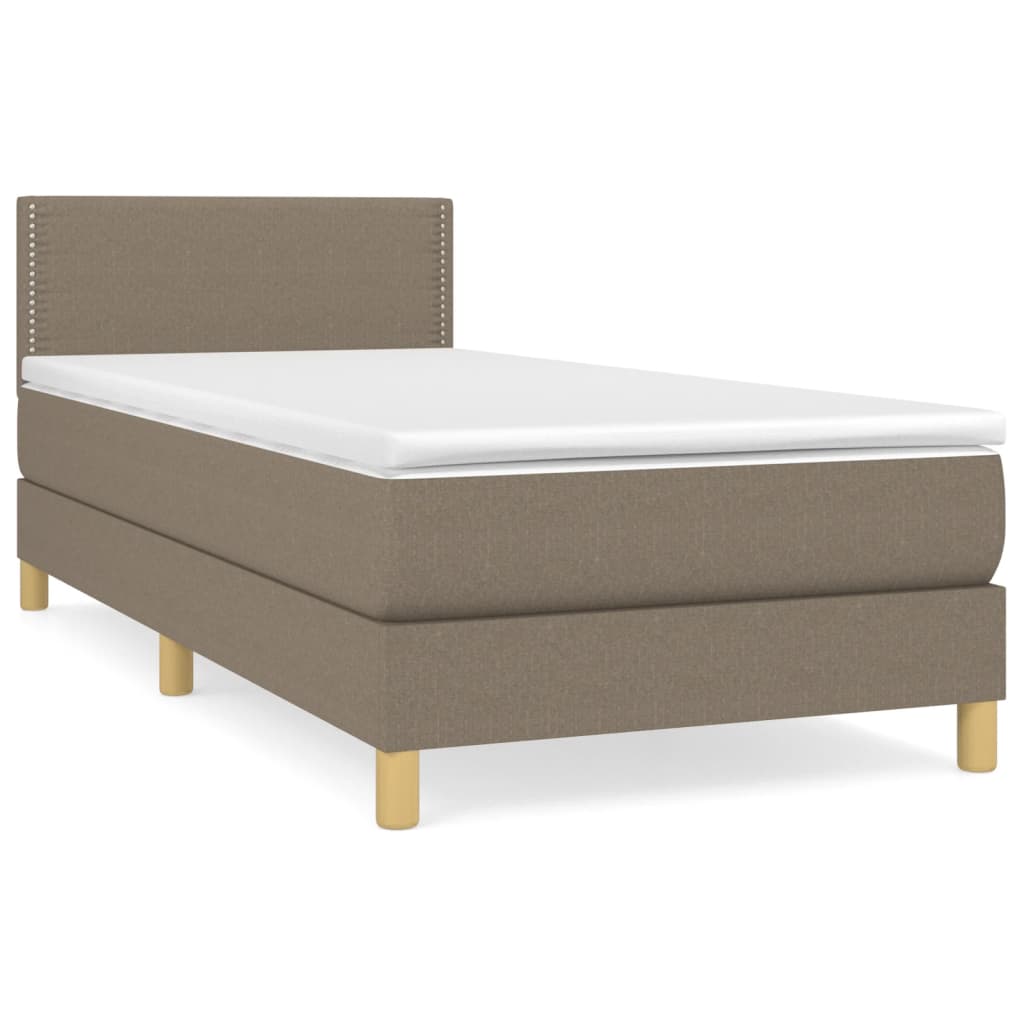 Sommier à lattes de lit avec matelas Taupe 90x190 cm Tissu - XIOS