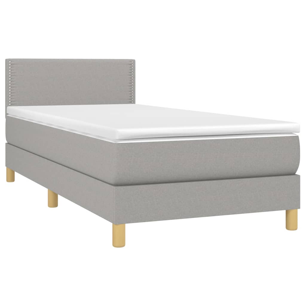 Sommier à lattes de lit avec matelas Gris clair 100x200cm Tissu - XIOS