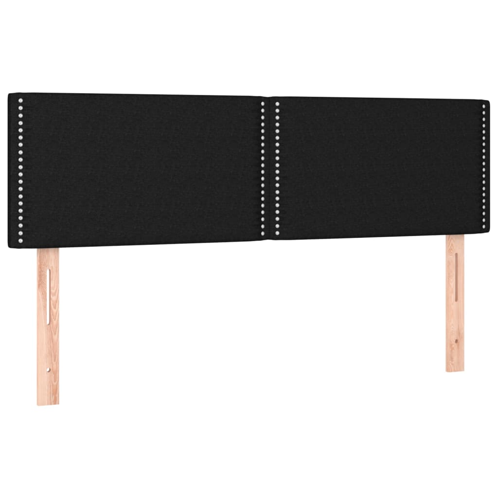 Sommier à lattes de lit avec matelas Noir 140x190 cm Tissu - XIOS