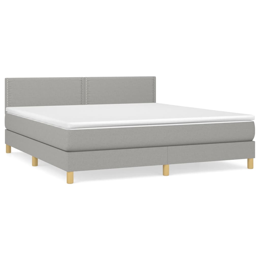 Sommier à lattes de lit avec matelas Gris clair 180x200cm Tissu - XIOS