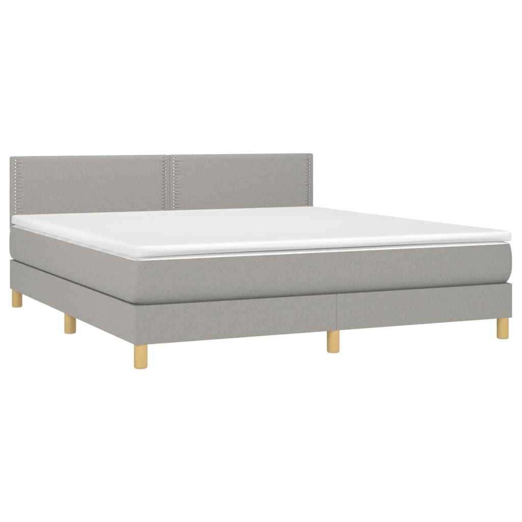 Sommier à lattes de lit avec matelas Gris clair 180x200cm Tissu - XIOS
