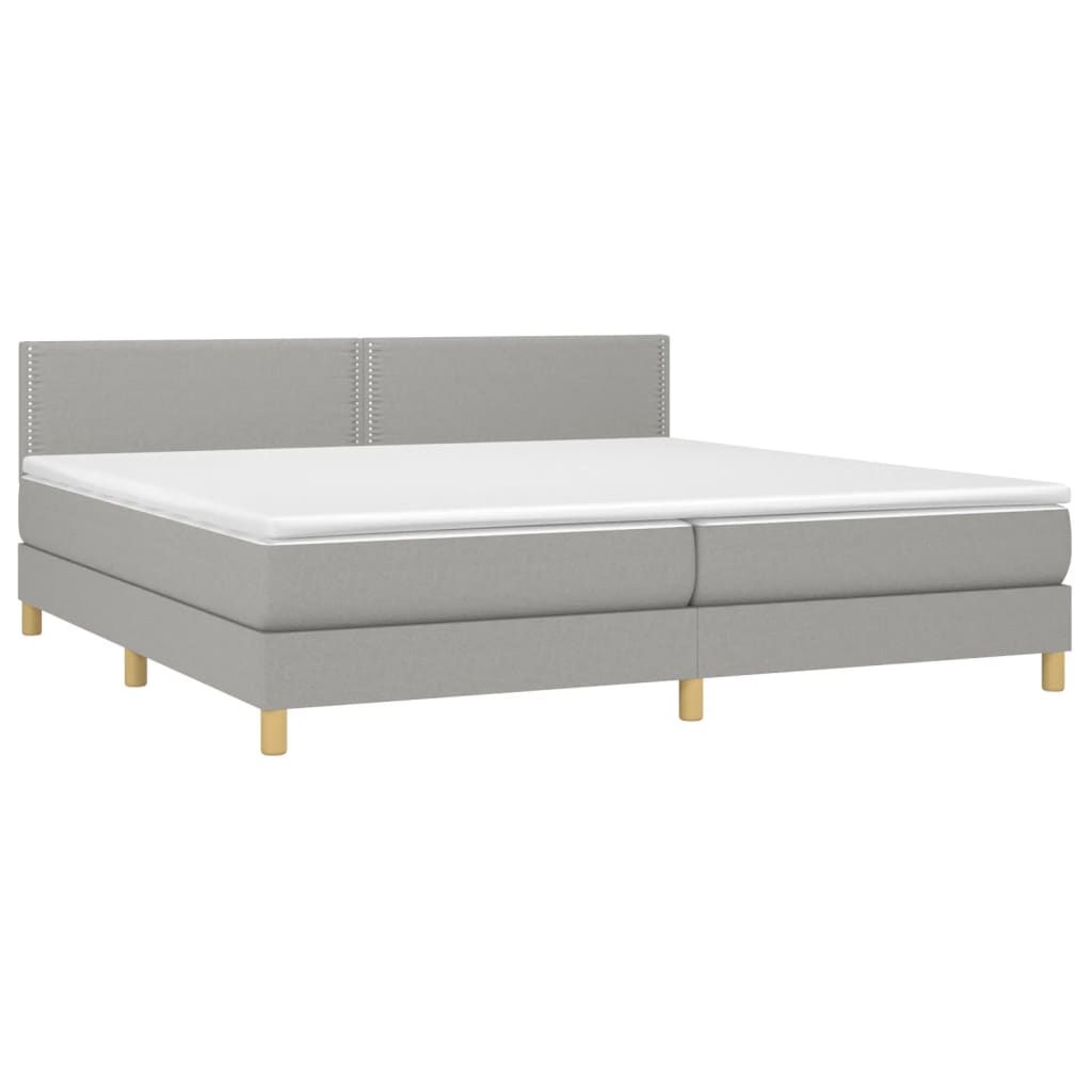 Sommier à lattes de lit avec matelas Gris clair 200x200cm Tissu - XIOS