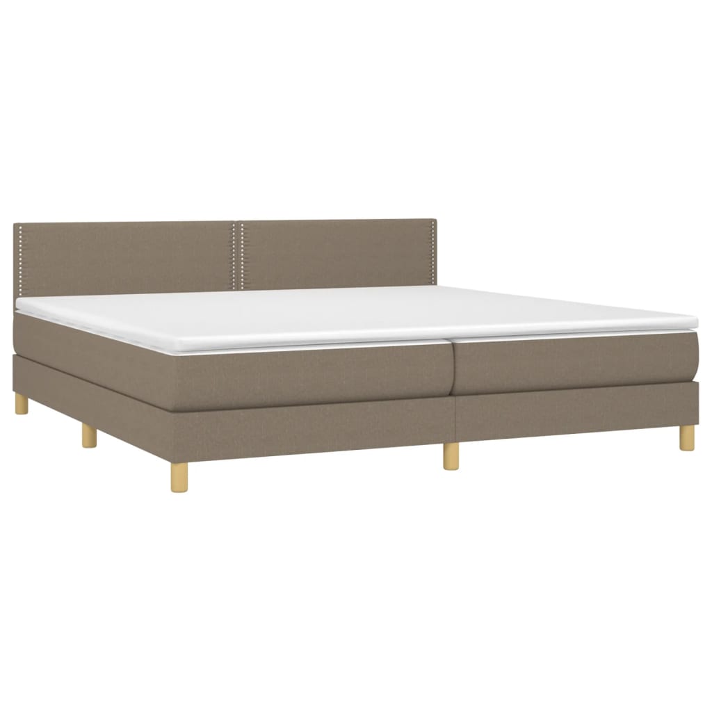 Sommier à lattes de lit avec matelas Taupe 200x200 cm Tissu - XIOS