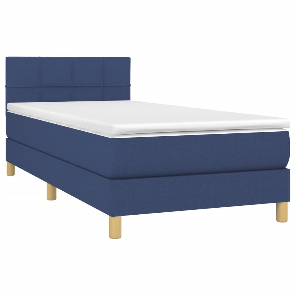 Sommier à lattes de lit avec matelas Bleu 80x200 cm Tissu - XIOS