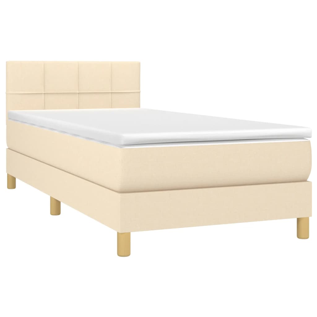 Sommier à lattes de lit et matelas Crème 90x190 cm Tissu - XIOS