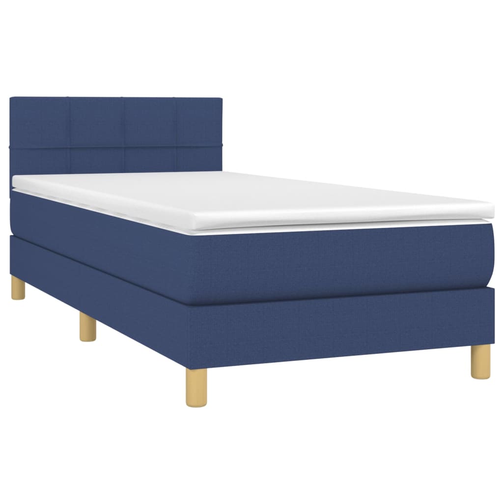 Sommier à lattes de lit avec matelas Bleu 90x190 cm Tissu - XIOS