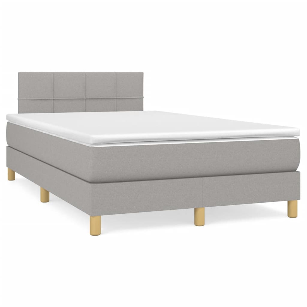 Sommier à lattes de lit avec matelas Gris clair 120x200cm Tissu