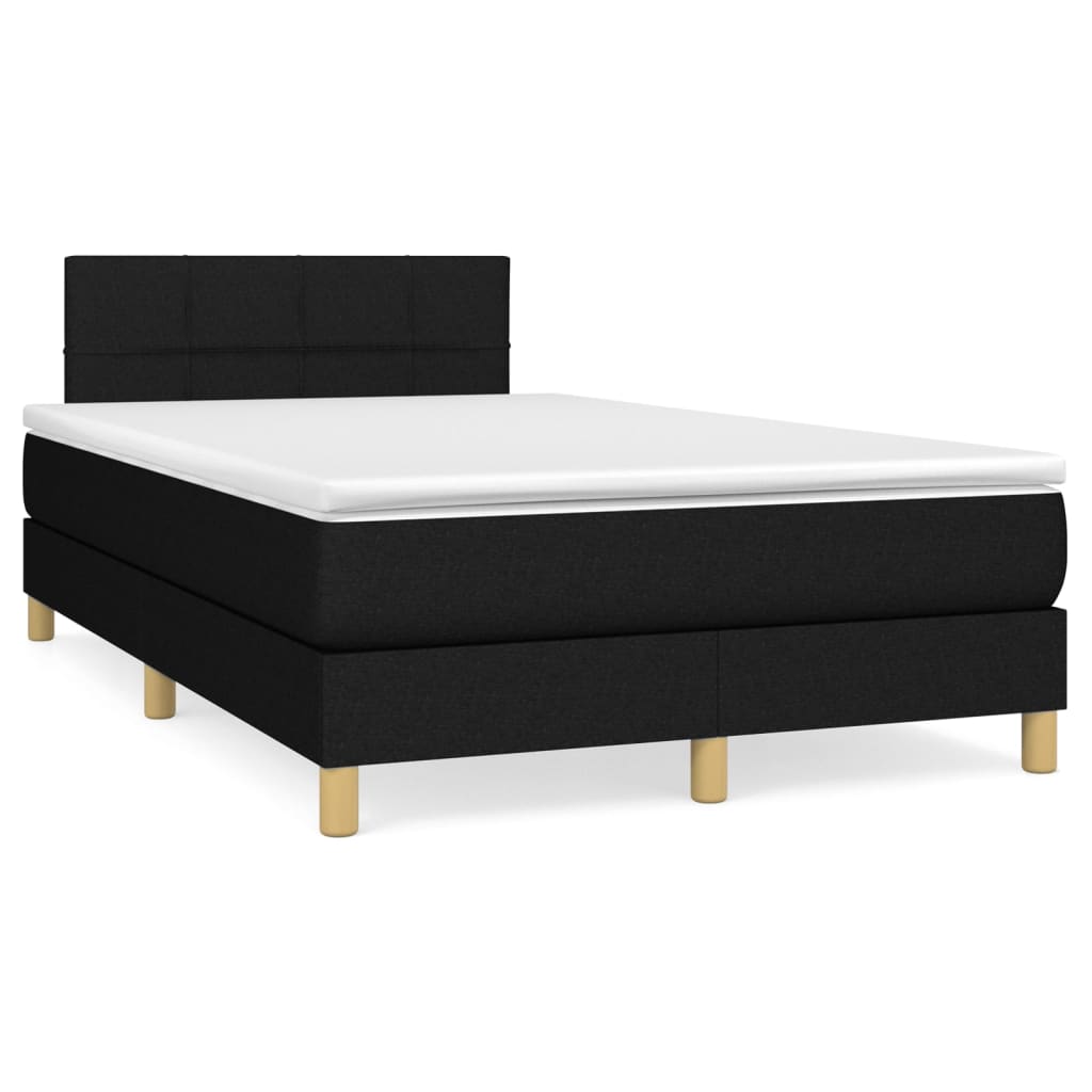 Sommier à lattes de lit avec matelas Noir 120x200 cm Tissu - XIOS