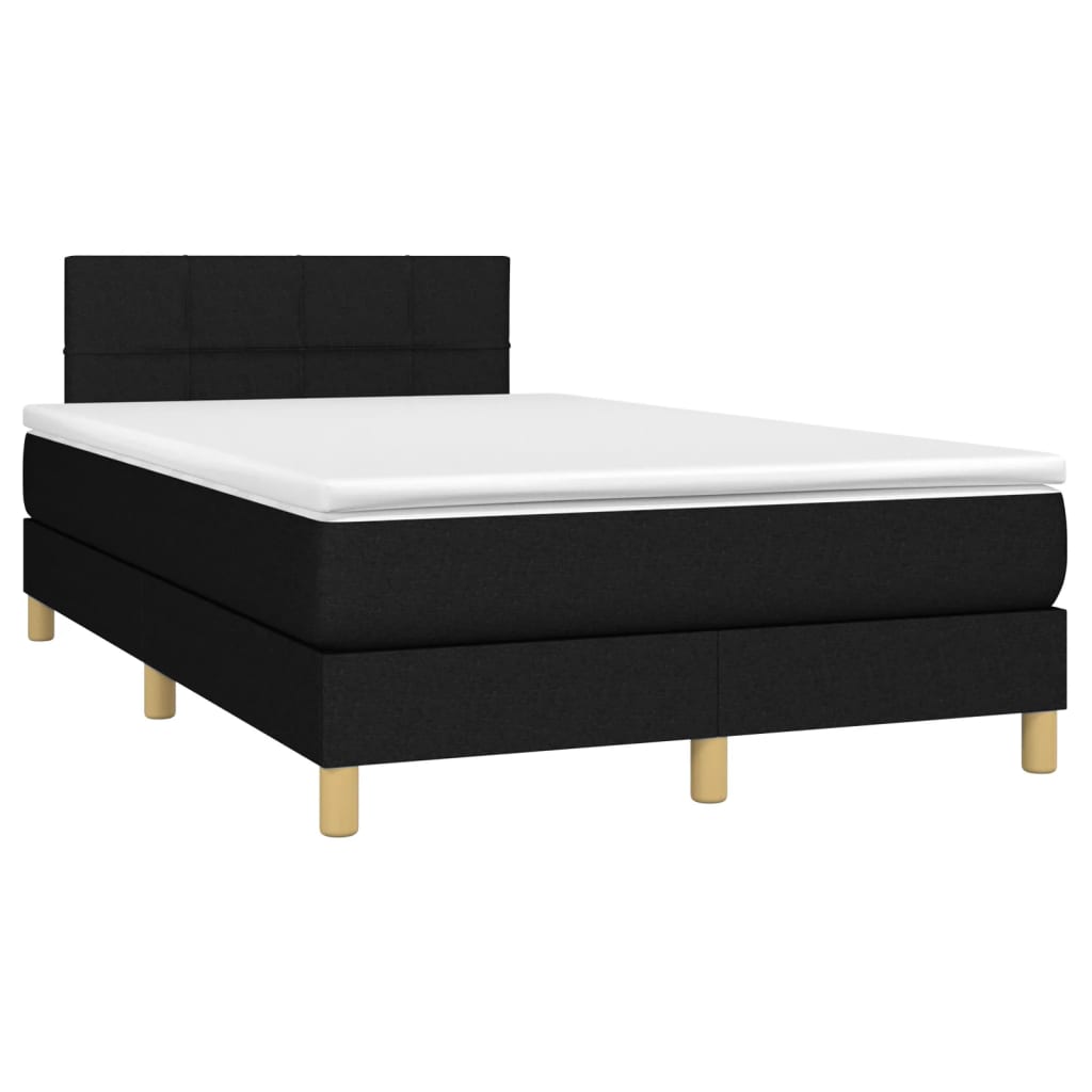 Sommier à lattes de lit avec matelas Noir 120x200 cm Tissu - XIOS