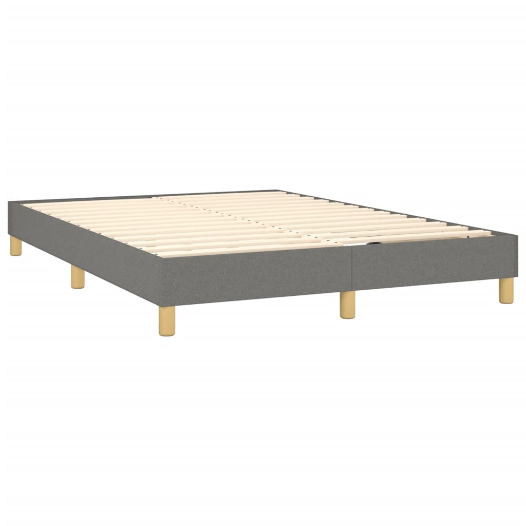 Sommier à lattes de lit avec matelas Gris foncé 140x190cm Tissu - XIOS