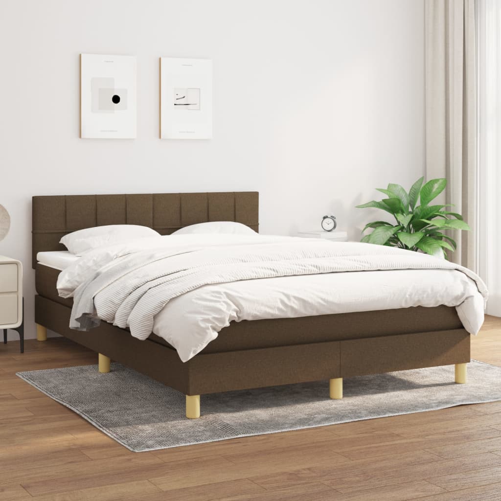 Sommier à lattes de lit avec matelas Marron foncé 140x200 cm - XIOS
