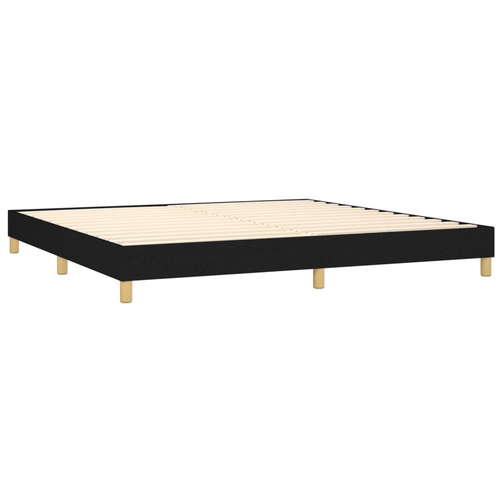 Sommier à lattes de lit avec matelas Noir 200x200 cm Tissu - XIOS