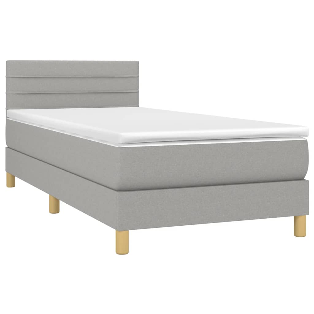 Sommier à lattes de lit avec matelas Gris clair 100x200cm Tissu - XIOS
