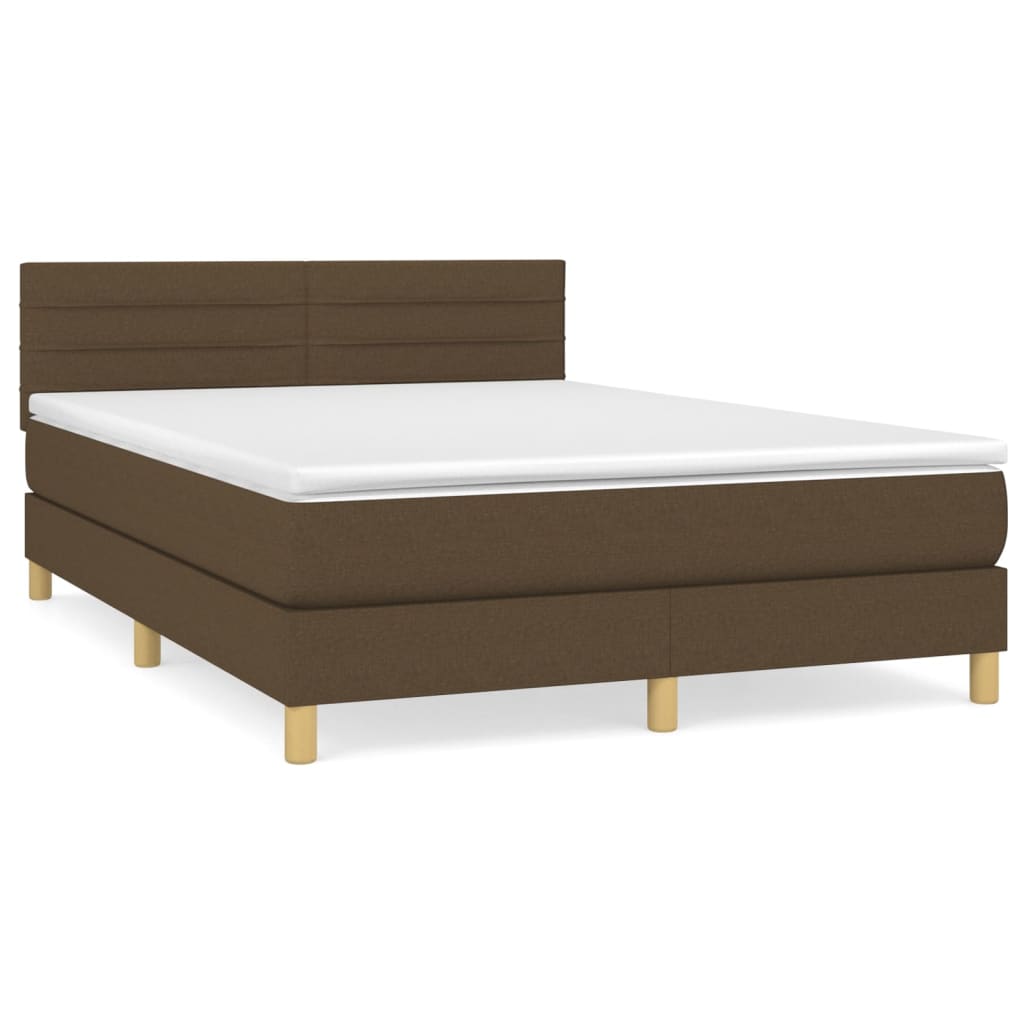Sommier à lattes de lit avec matelas Marron foncé 140x190 cm - XIOS