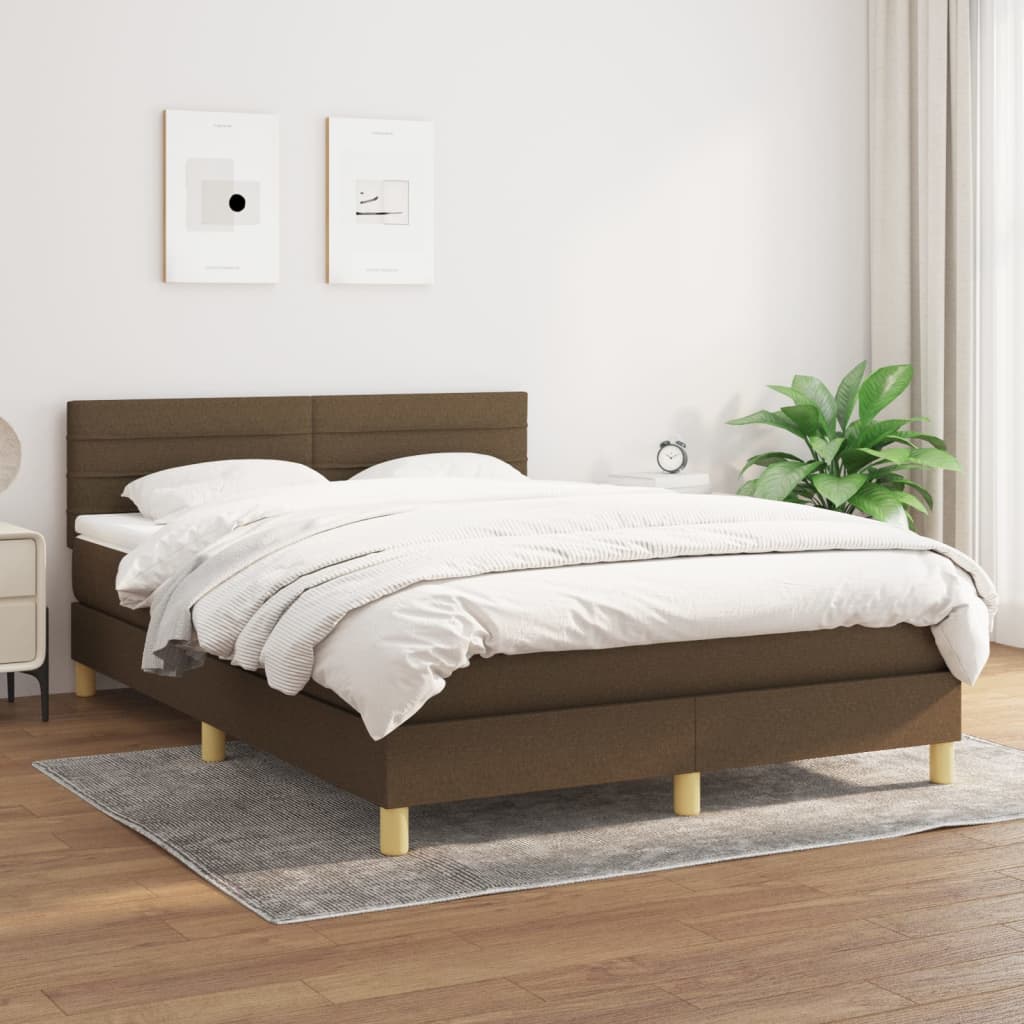 Sommier à lattes de lit avec matelas Marron foncé 140x190 cm - XIOS