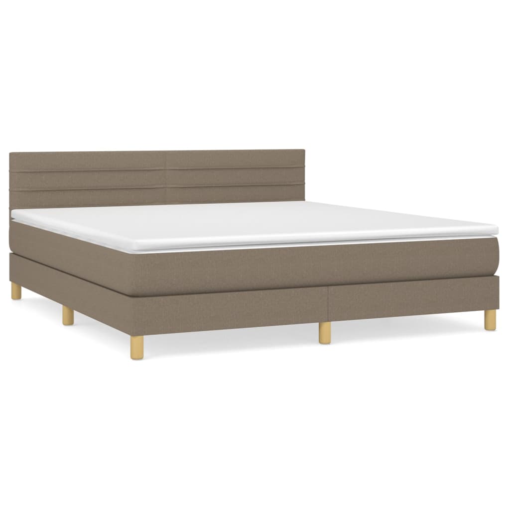 Sommier à lattes de lit avec matelas Taupe 160x200 cm Tissu - XIOS
